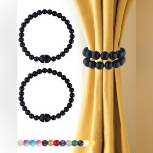 Black Magnetic Curtain Tiebacks 4 Pieces